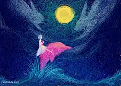 Yun Fei Wang 唯美线条插画欣赏 童话 梦 手绘 儿童插画 