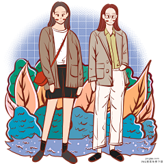 謙伊采集到扁平人物插画PNG(UI)