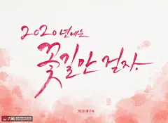 粉色水彩晕染毛笔字体新年中国风插画 民俗民风 中国风