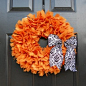 Pretty fall wreath for a black door