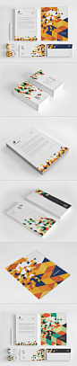 Square Orange Pattern Stationery by Abra Design, via Behance