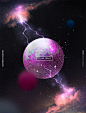 紫色幻彩星球背景神秘宇宙幻彩渐变星云未来科技海报 PSD分层素材-淘宝网