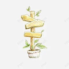 木桩标志小清新指示牌 免费下载 页面网页 平面电商 创意素材