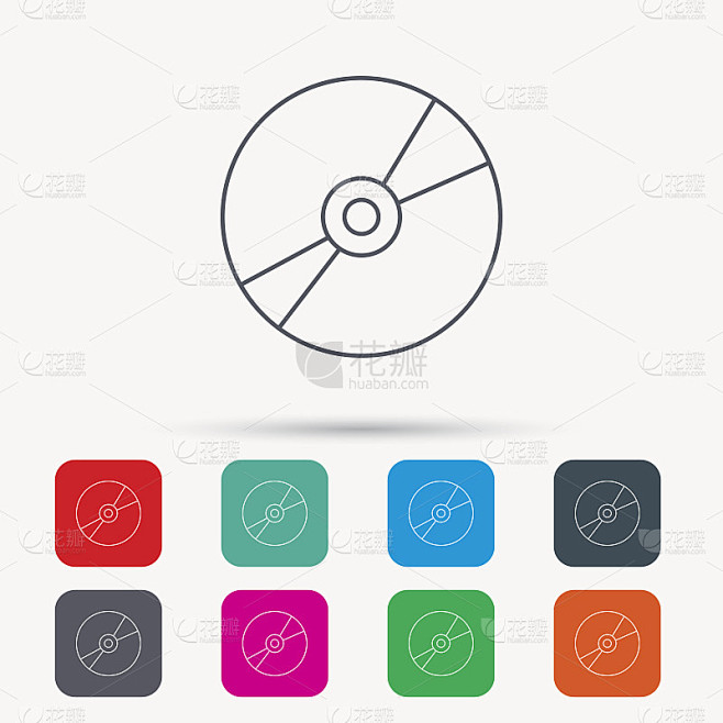 CD或DVD图标。多媒体信号。