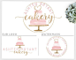 Bakery Premade Logo, Cake Logo Design, Cake Logo, Pretty Cake Logo Design, Patisserie Logo, Custom B