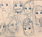 手绘，线稿，铅笔，漫画，人物，头像，表情，来自日本画师ryooo.m5