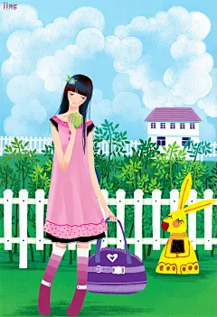 兔年插画@画儿晴天收集_花瓣 兔年插画合集 56幅兔子和人物组合的插画 画儿晴天王净净 (48)_4919097305.jpg