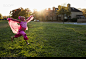 African American girl dancing in princess costume - stock photo