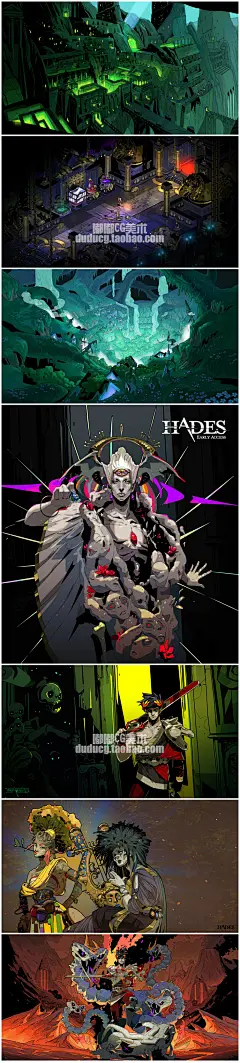 581 推荐Hades 创意美术插画 手绘美式风格人物设定造型参考素材-淘宝网