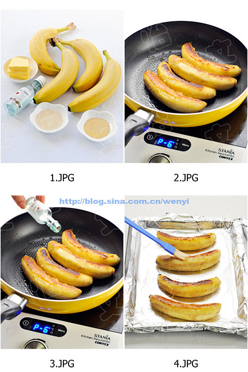 【烤香蕉】原料：香蕉4根调料：黄油20克...