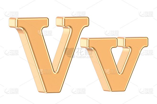 英文字母v,三维图形,黄金,白色背景,分离着色,英格兰,字母,水平画幅,绘画插图,巨大的