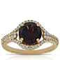 Rose Gold Rhodolite Garnet Ring 14K