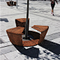 corten urban bench