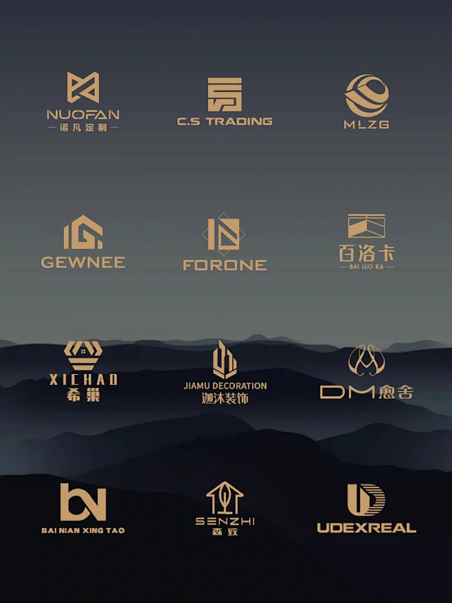 logo设计分享丨一组简约风格标志建筑字母-花瓣网