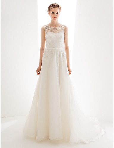 A-line Princess Jewe...