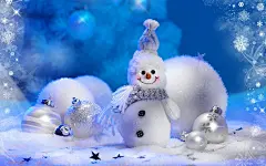 堆雪人图片高清雪景壁纸