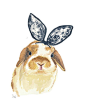 Bunny Rabbit Watercolour Painting Original Art by WaterInMyPaint