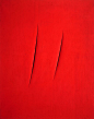 Concetto spaziale, attese
艺术家：卢齐欧·封塔纳
年份：1960
材质：Water-based paint on canvas
尺寸：125 x 100 CM