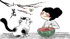 24节气传统节日小清新手绘插画海报