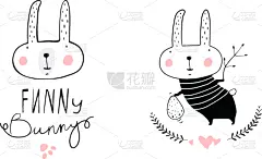兔子,小山羊,可爱的,商务,小的,数码图形,动物,品牌名称,剪贴画