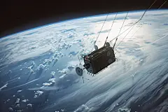 环绕地球的通信卫星摄影图片