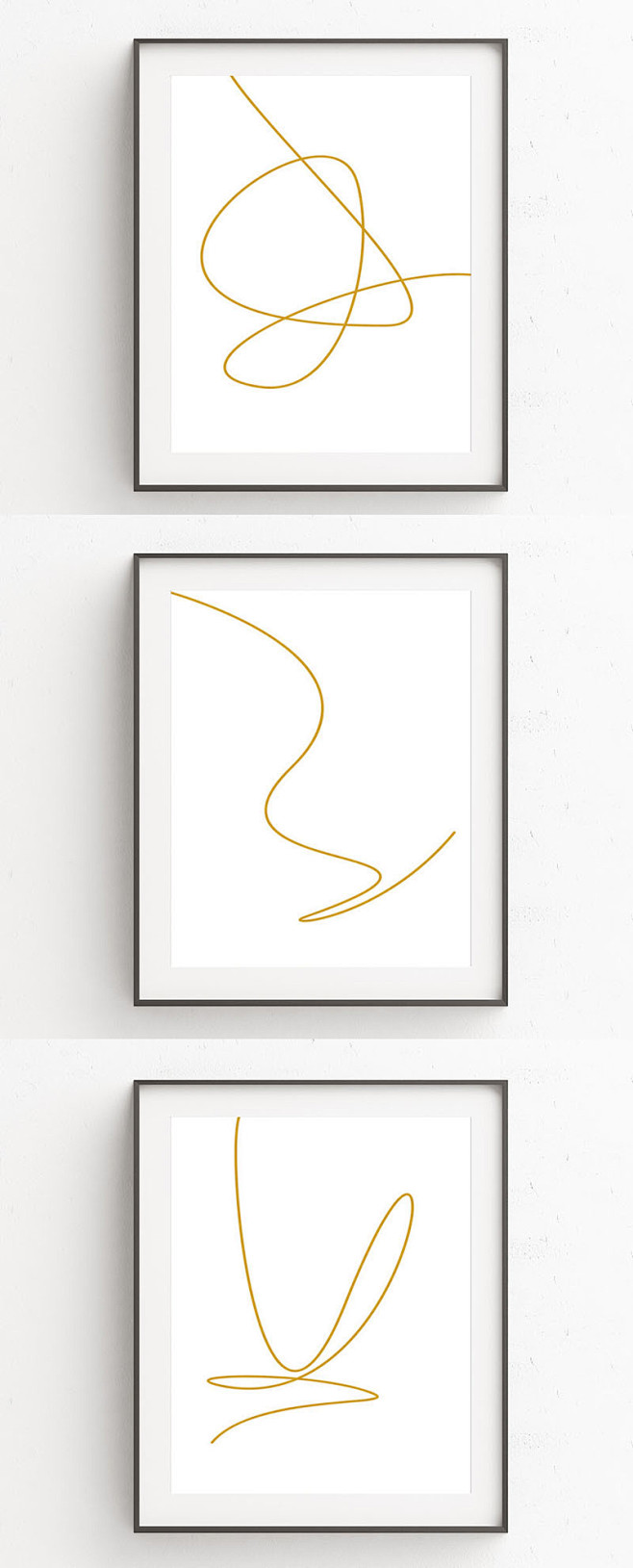 极简主义黄金线艺术版画海报