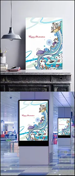 简约手绘海浪与船背景素材|背景,海浪背景,简约手绘,手绘海浪,简约背景,手绘背景,简约,手绘,海报,蓝色,卡通,童趣,海浪,帆船,学习,校园,知识,海底世界,海洋,鲸鱼,小丑鱼,珊瑚,卡通/手绘,背景图