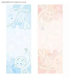 长方形插画背景 大笨象和小猴子背景素材|长方形插画背景|大笨象|底纹|动物|红心|卡通|矢量素材|小猴子|招手