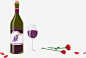 手绘红酒酒瓶酒杯免抠png素材_新图网ixintu.com