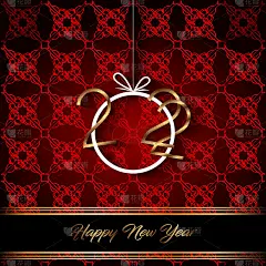 2022年新年快乐背景为您的季节邀请，节日海报，贺卡。