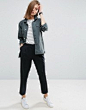ASOS High Waist Tapered Pants with Elasticated Back at asos.com : Discover Fashion Online