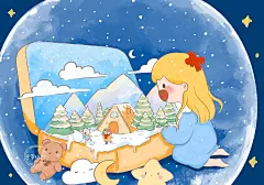 好运万岁，可爱插画ipad壁纸  cr.令小也