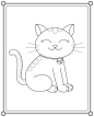 Cute cat suitable for children's coloring page vector illustration _儿童画_T2022111 #率叶插件，让花瓣网更好用_http://ly.jiuxihuan.net/?yqr=11156528#