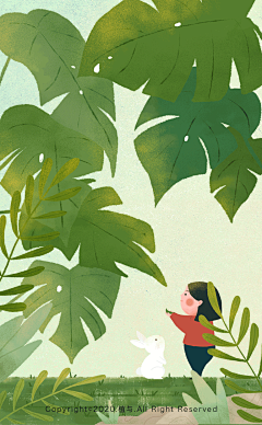 开始下雨了_植与__插画师作品_涂鸦王国gracg.com
