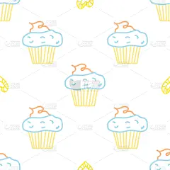 松饼,矢量,式样,文字,插画,计算机图标,早晨,草图,可爱的,杯