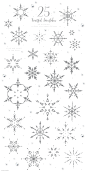 雪花之吻冬季主题手绘图案AI矢量纹理PNG免抠 (2)