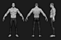 Superhero Base Mesh by Laura Peltomäki : A buff, slightly stylized superhero anatomy inspired by a certain Lord of Thunder. Includes primitives for eyes, teeth and tongue.- ZBrush highpoly ZTL + Lowpoly FBX
