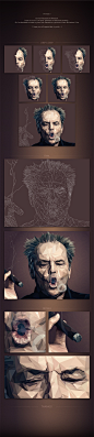 Jack Nicholson - Low poly : Jack Nicholson smoking.2520 polygons.