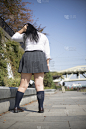 日本人,可爱的,女孩,日本校服,垂直画幅,美,美人,仅成年人,青年人,仅一个青年女人