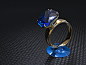 3D Modelling elegant gold jewelry Jewelry Design  luxury rendering Rhino keyshot Sapphire