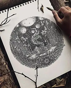 不得了！有毒！看完这画把强迫症、密集恐惧症都给治好了..._Visoth_Kakvei_作品