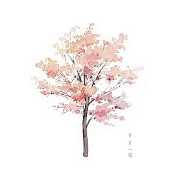 海报素材 手绘 植物 树