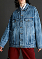 OVERSIZED DENIM JACKET in BLUE STRIPE | Martine Rose