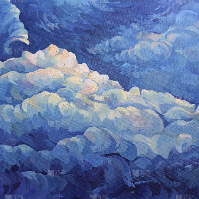 天空画油画抽象艺术背景