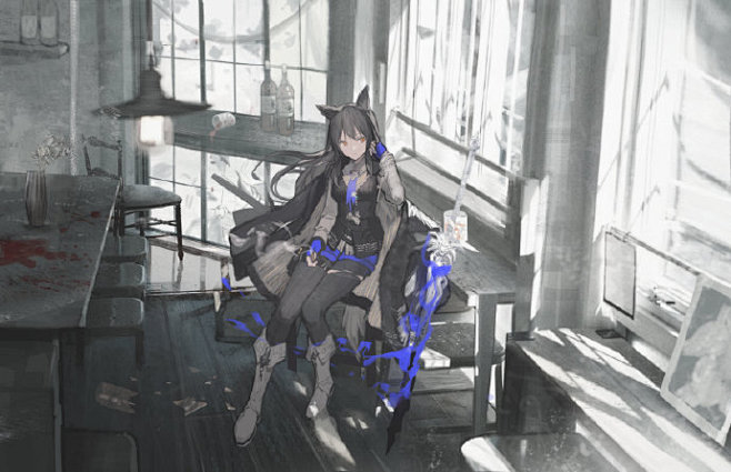 #明日方舟# #缄默德克萨斯# 停歇。