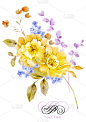 水彩插画的花