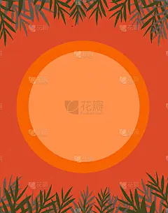 矢量插画的时尚热带棕榈叶模板，框架，海报，卡片，邀请，明信片设计温暖，炎热的热带感觉