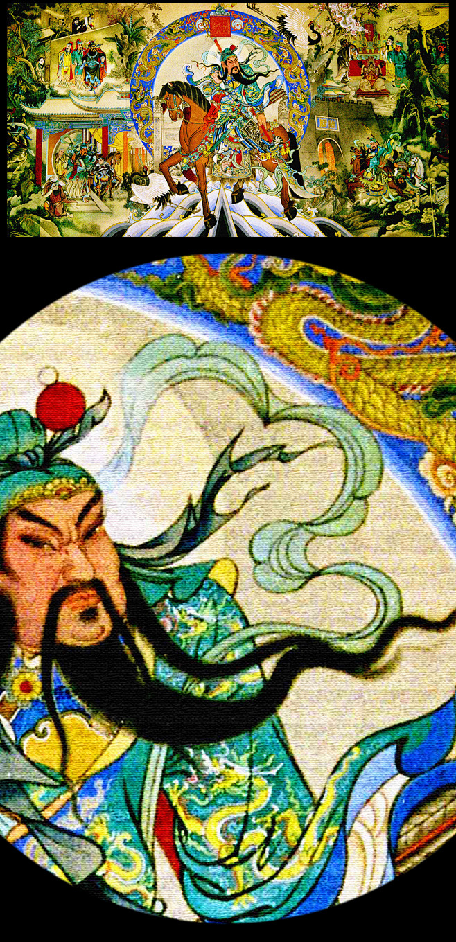 关公关羽武财神关帝背景墙人物壁画装饰画