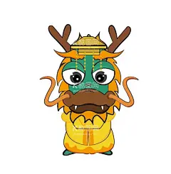帝王龙  - 源文件下载【酷图网】国潮风,皇帝,龙王,卡通,简单,