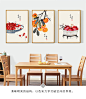 柿柿如意装饰画新中式客厅沙发背景墙壁画水果餐厅中国风柿子挂画-tmall.com天猫